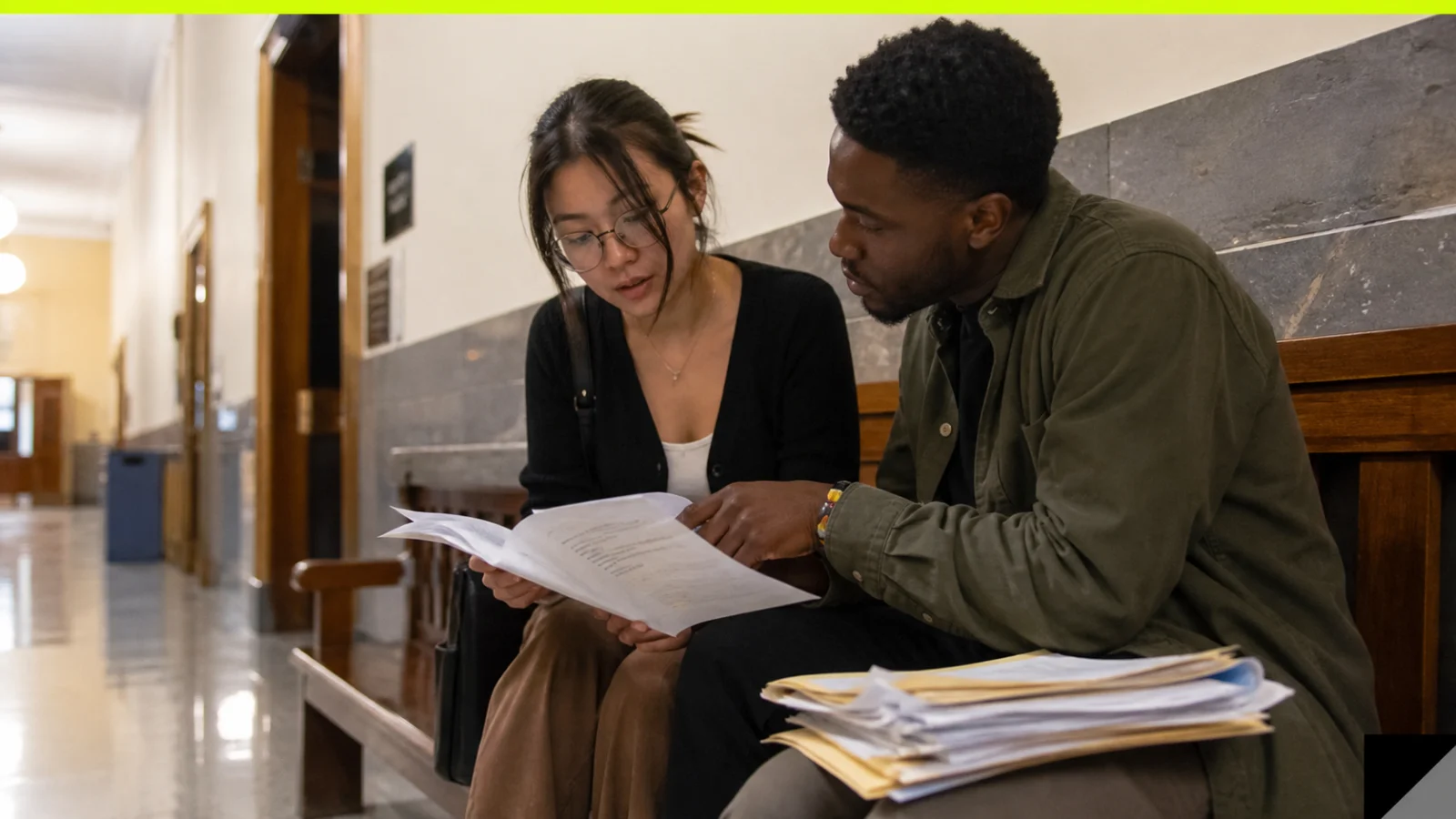 Tenant sorting a California small claims complaint and landlord counterclaim into evidence folders